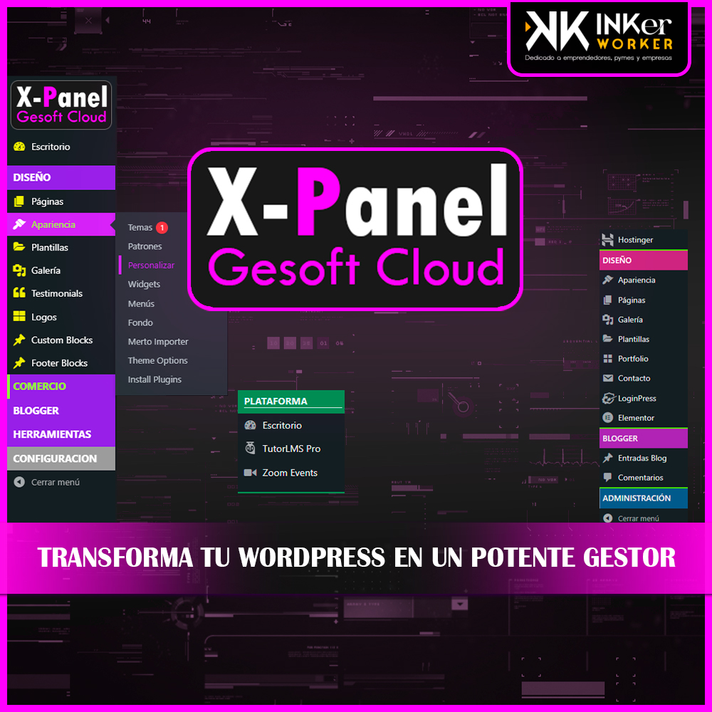X-Panel de Gesoft Cloud para WordPress